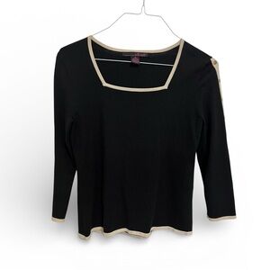 Willi Smith Black Top with Cream Trim